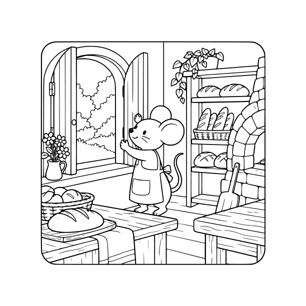 An actual Cozy Bakery Days coloring page